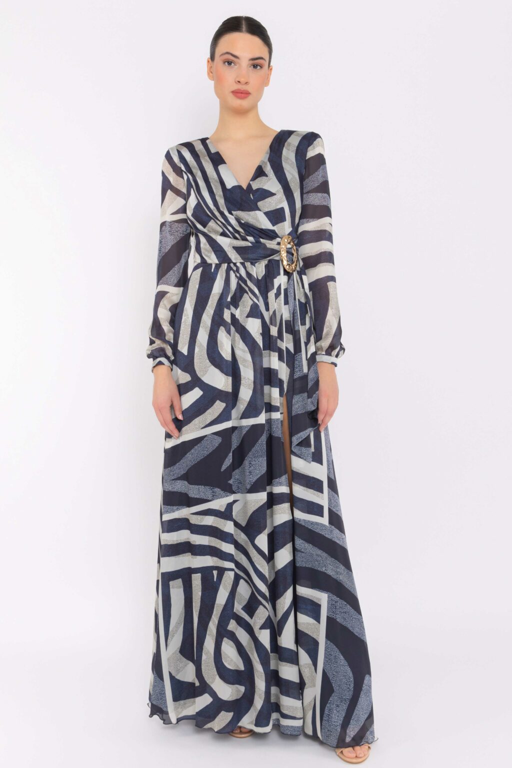 Full Length Dress With Sleeves. 52084 - Image 2