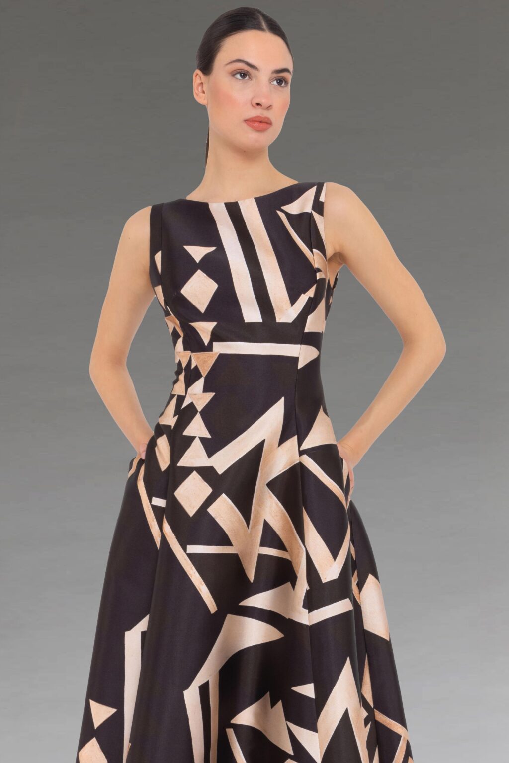 Mid Length Dress With Full Skirt. 52092