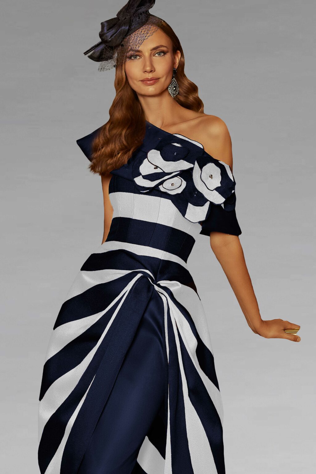 Short Fitted Dress With Overskirt. 992565