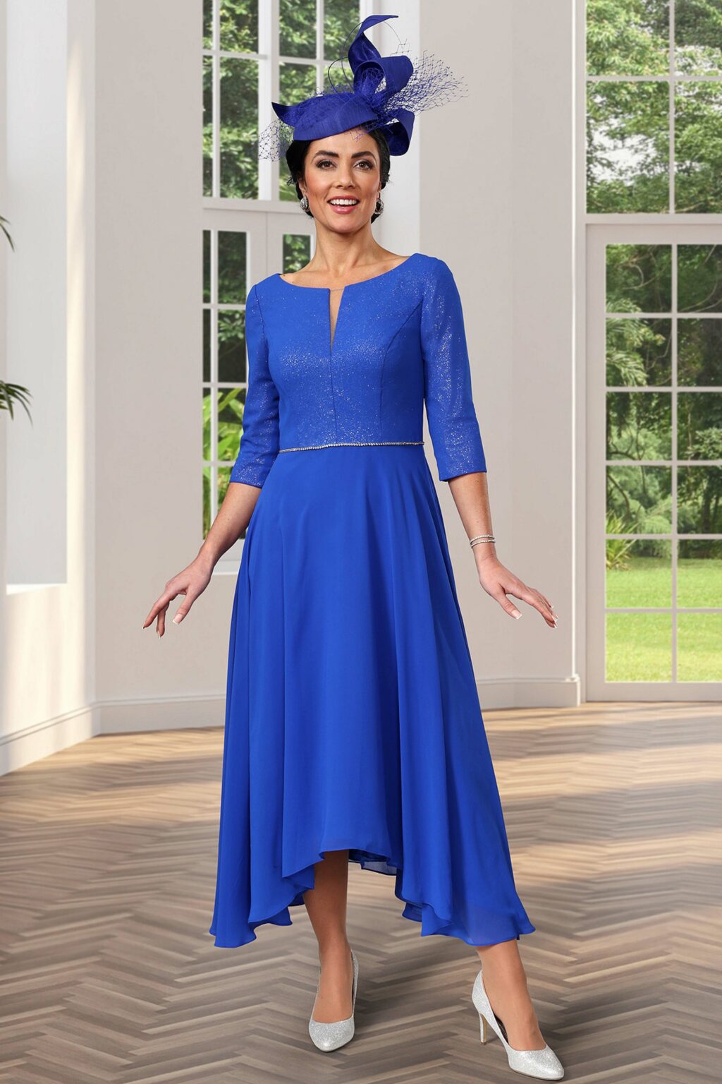 Mid Length Dress With Sleeves. VO1607 - Image 2