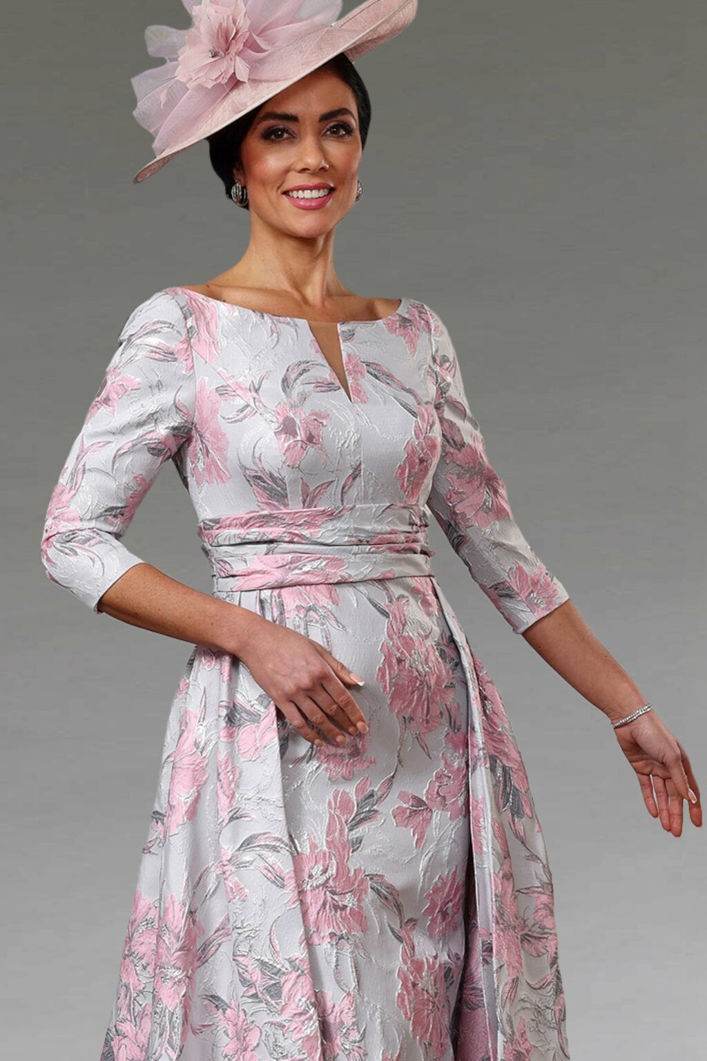 Short Fitted Dress With Overskirt. VO1613
