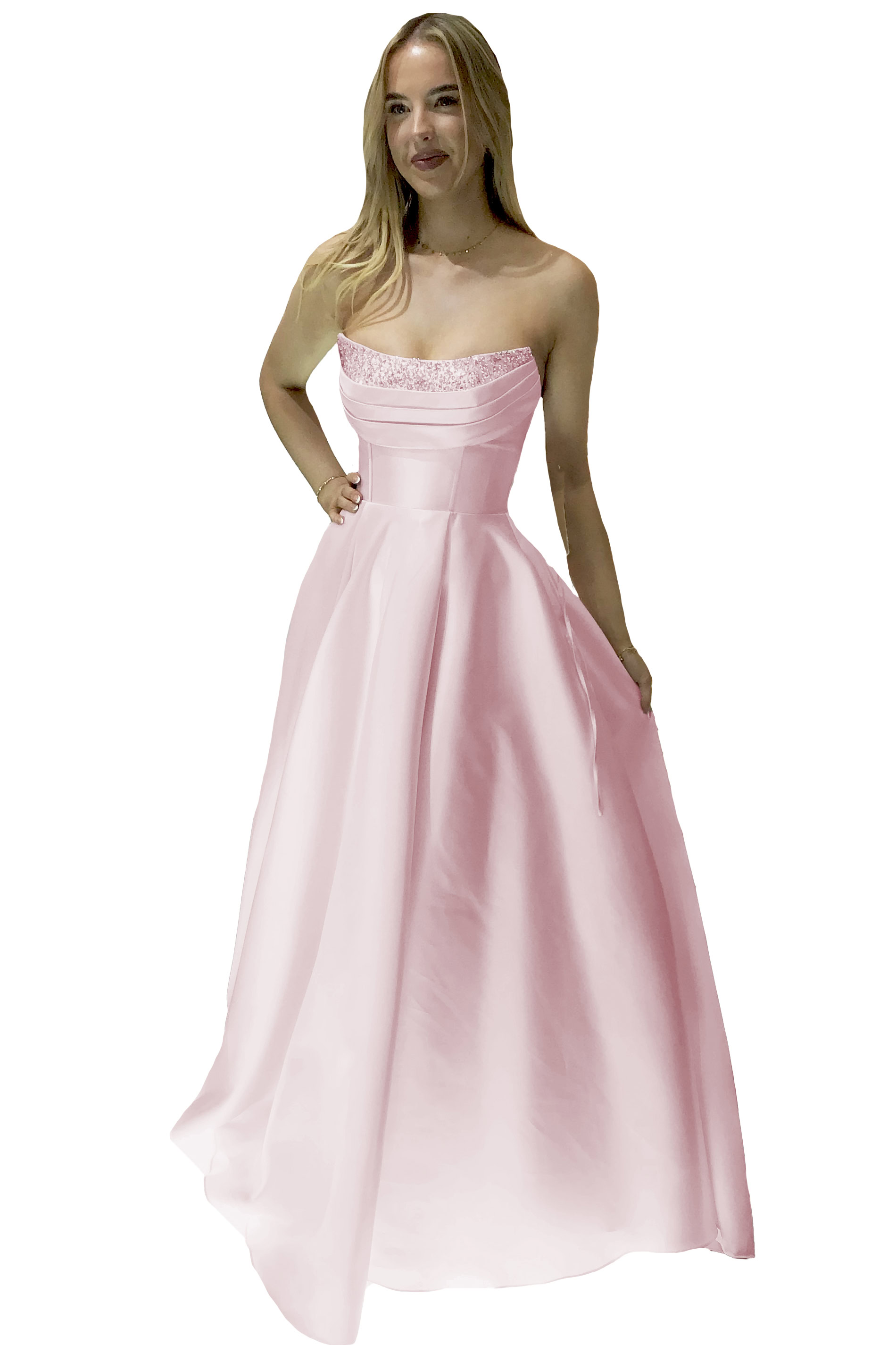 Full Length Bustier Style Dress With Full Skirt. 8828 - Catherines of Partick Full Length Bustier Style Dress With Full Skirt. 8828 - Catherines of Partick