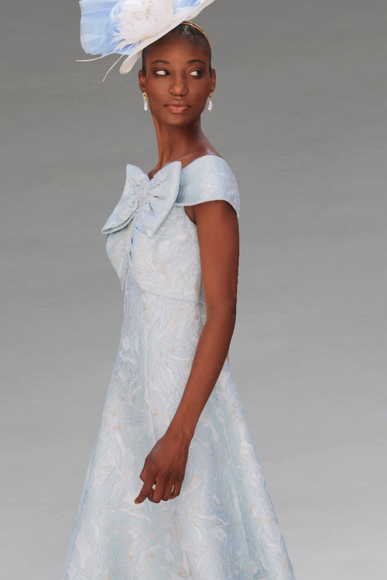 Bardot Neckline Dress With Full Skirt. 29342B - Catherines of Partick Bardot Neckline Dress With Full Skirt. 29342B - Catherines of Partick