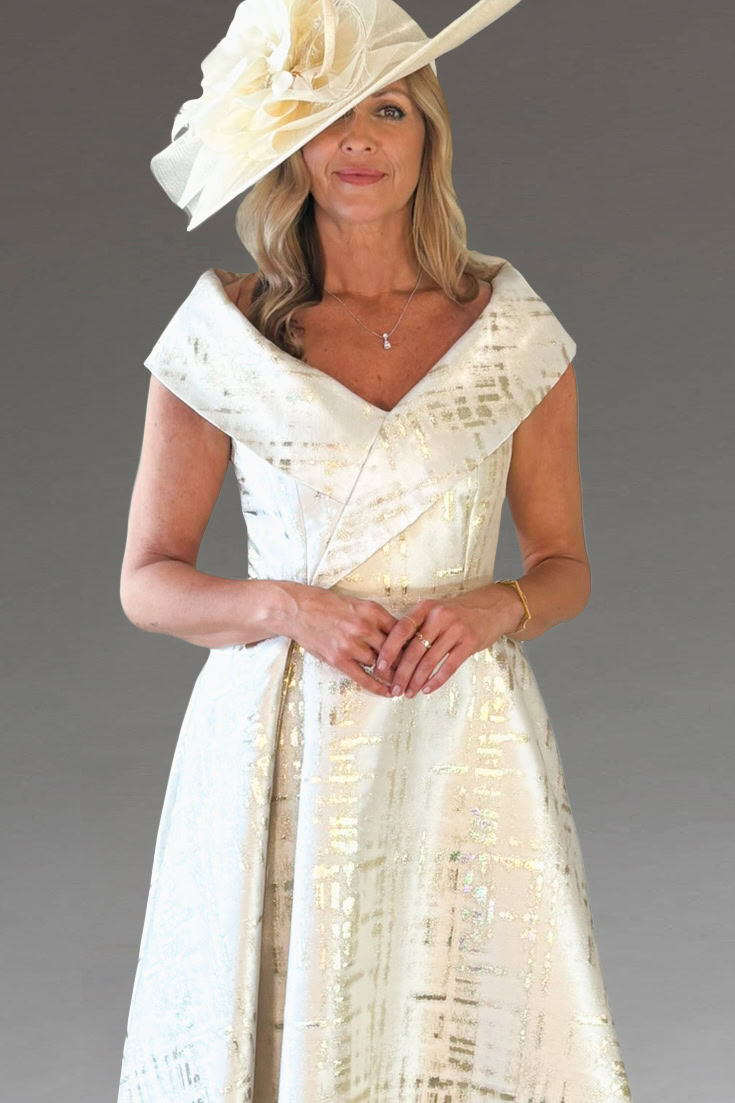 Mid Length Dress With Full Skirt. 5553 - Catherines of Partick Mid Length Dress With Full Skirt. 5553 - Catherines of Partick