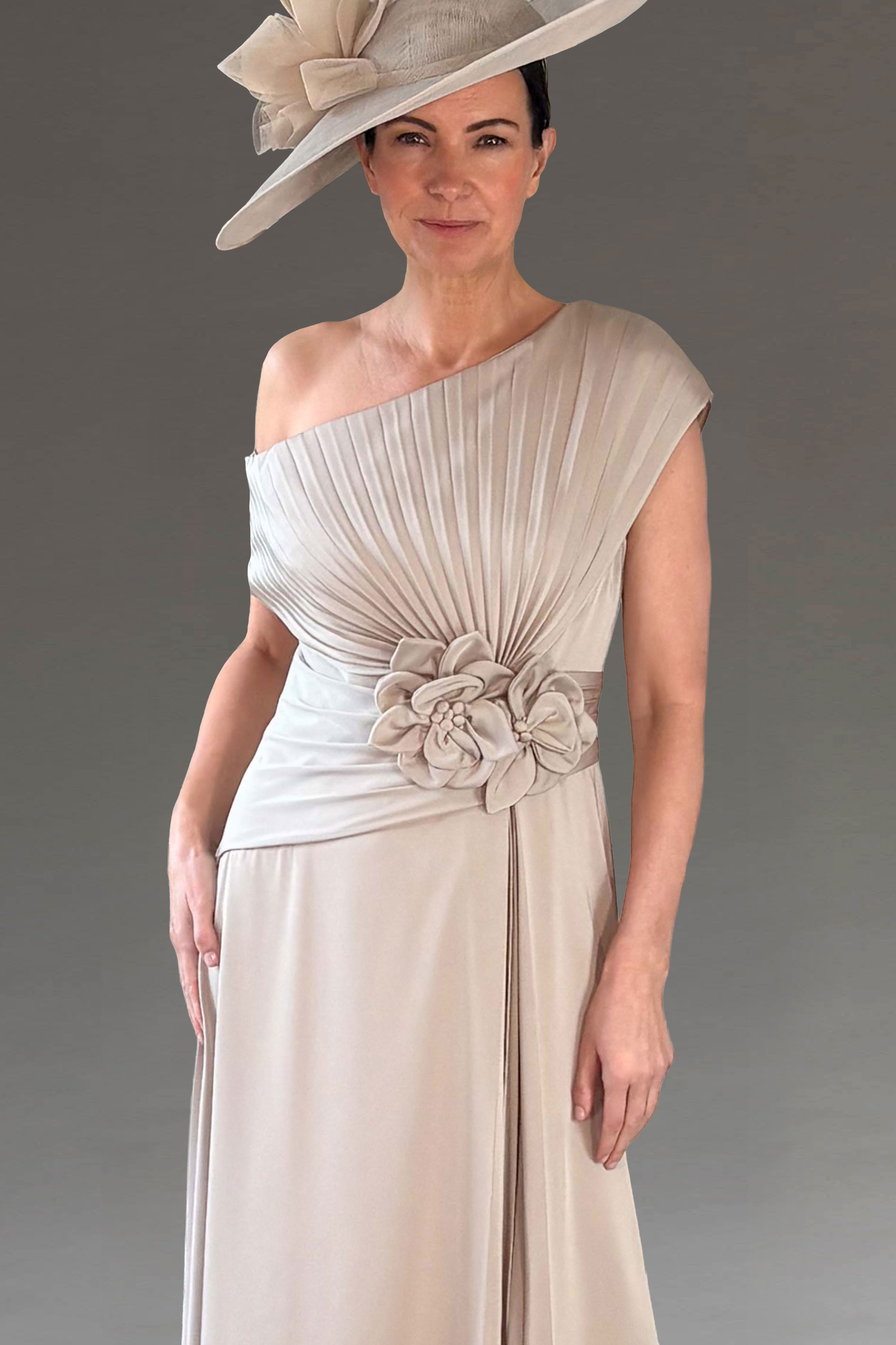 Asymmetric A-line Mid Length Dress With Pleats. 66710 - Catherines of  Partick