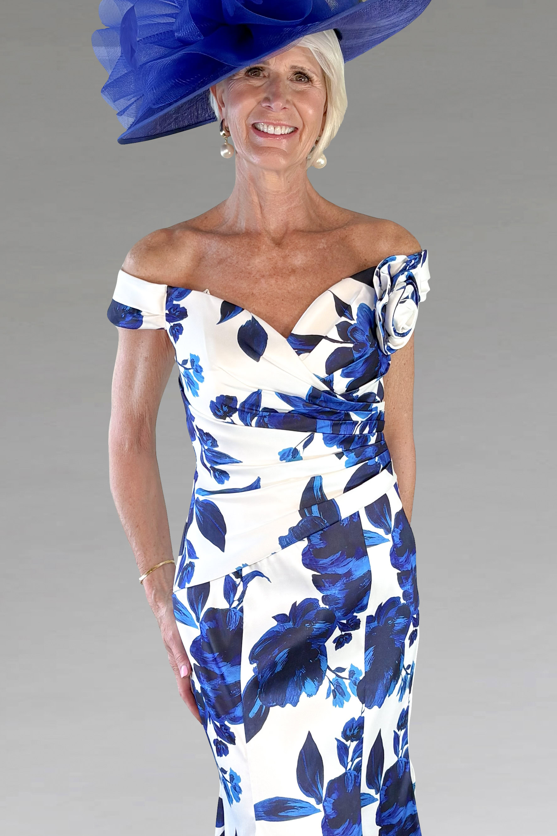 Fitted Mid Length Off Shoulder Dress. 66752