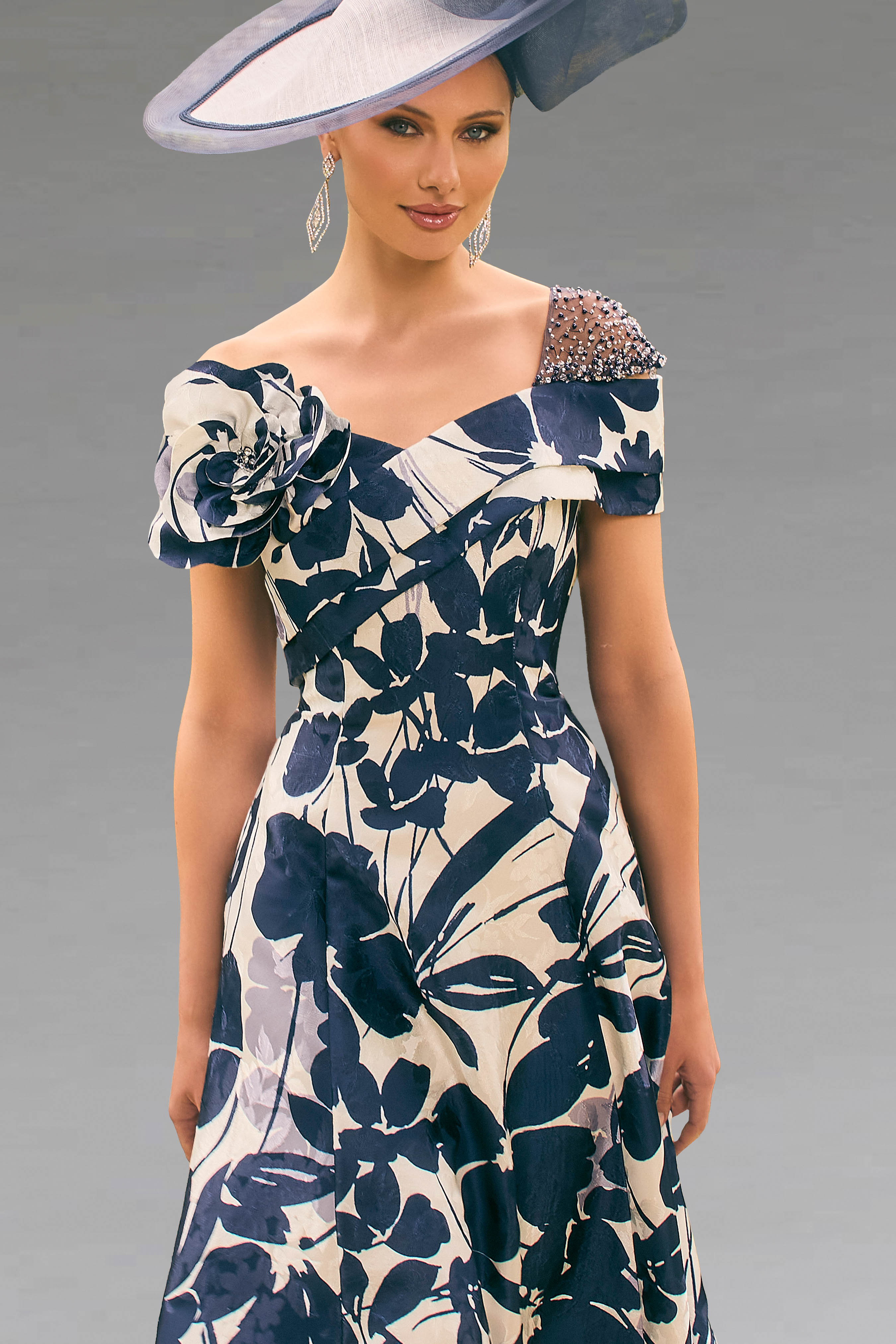 Mid Length Printed Dress With Full Skirt. 992764 - Catherines of Partick Mid Length Printed Dress With Full Skirt. 992764 - Catherines of Partick