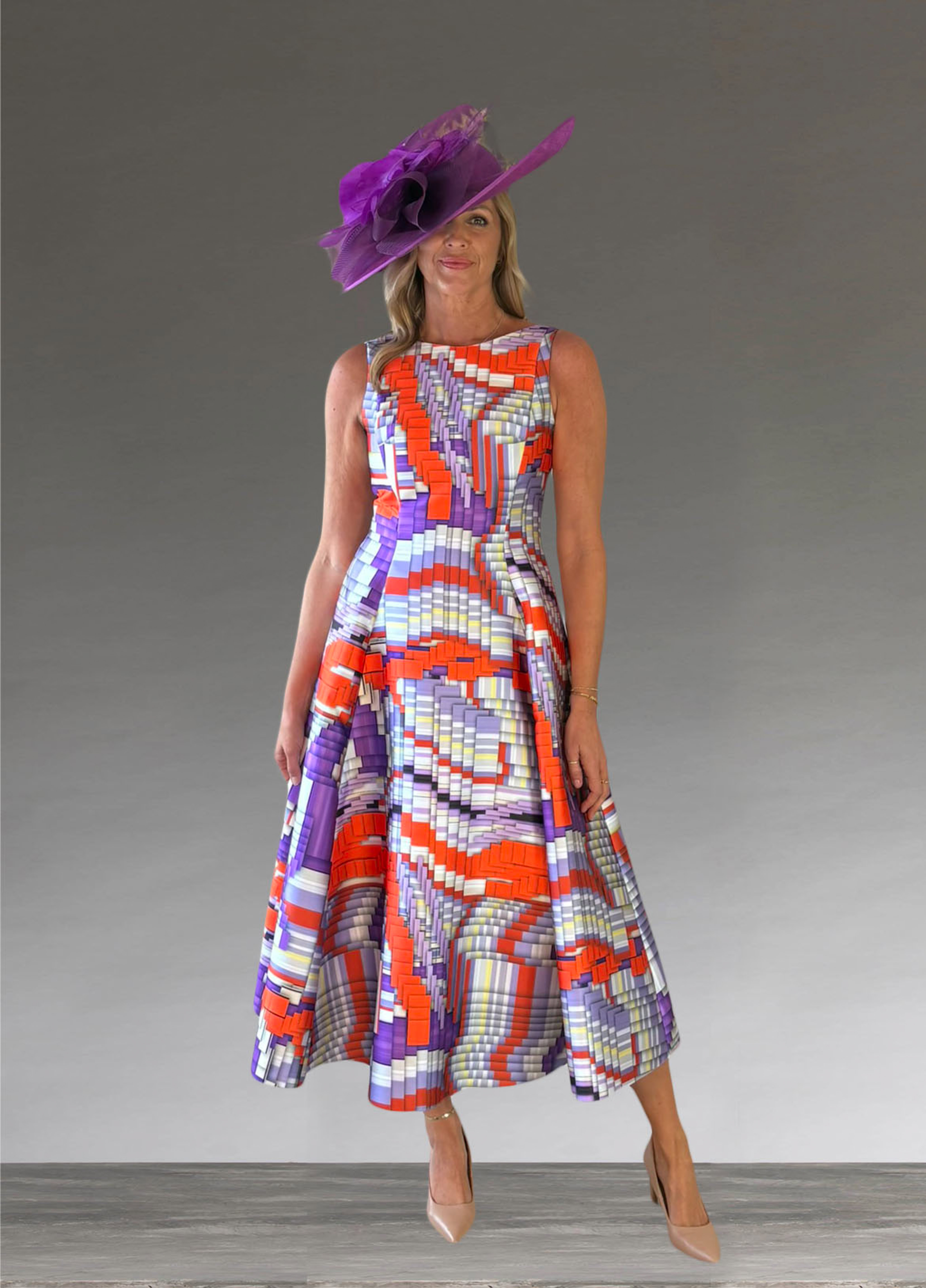 Full Skirt Dress With Fitted Bodice. 52092. Size 10 & 12, - Catherines of  Partick