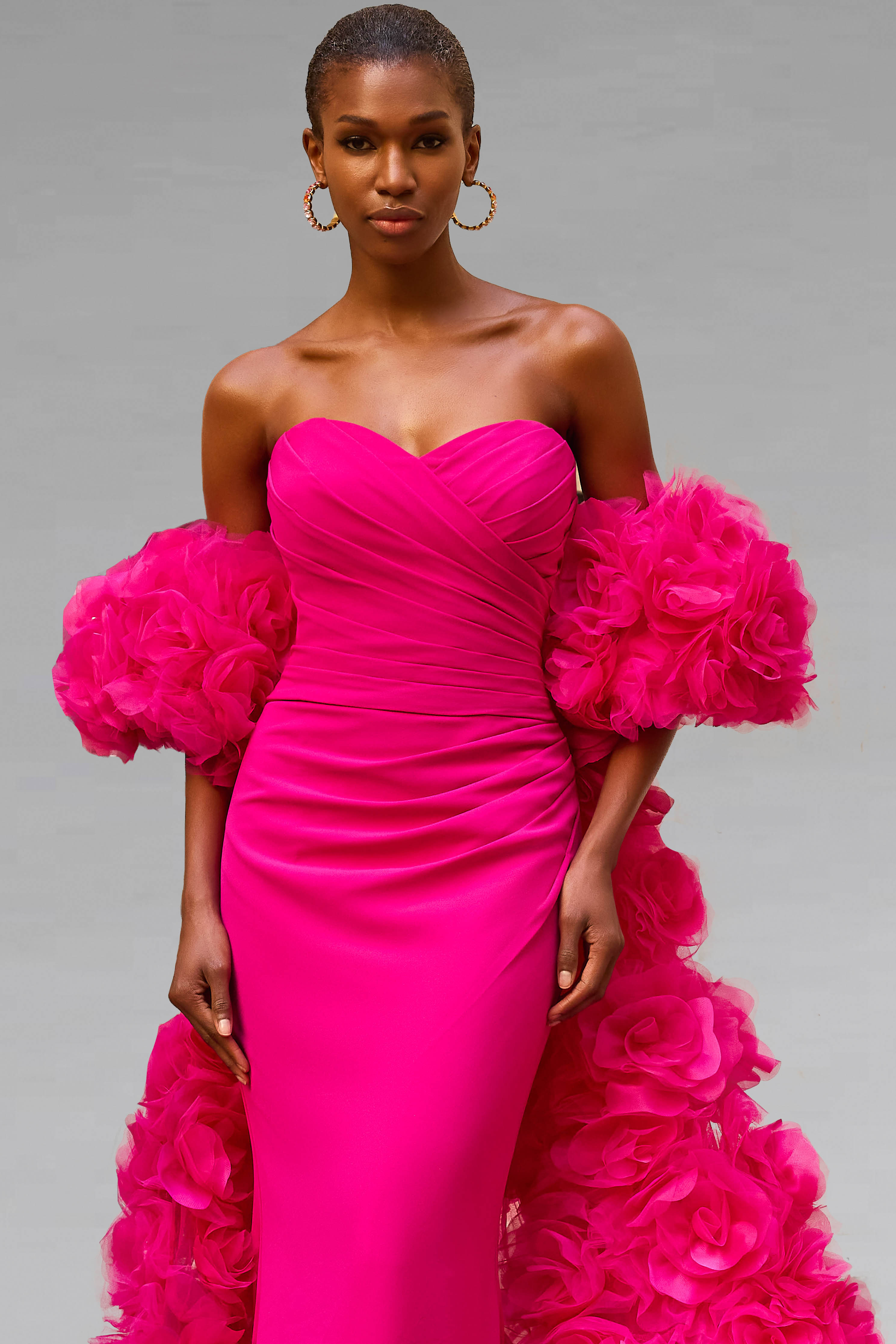 Full Length Strapless Dress With Cape Detail. 992626AL - Catherines of  Partick