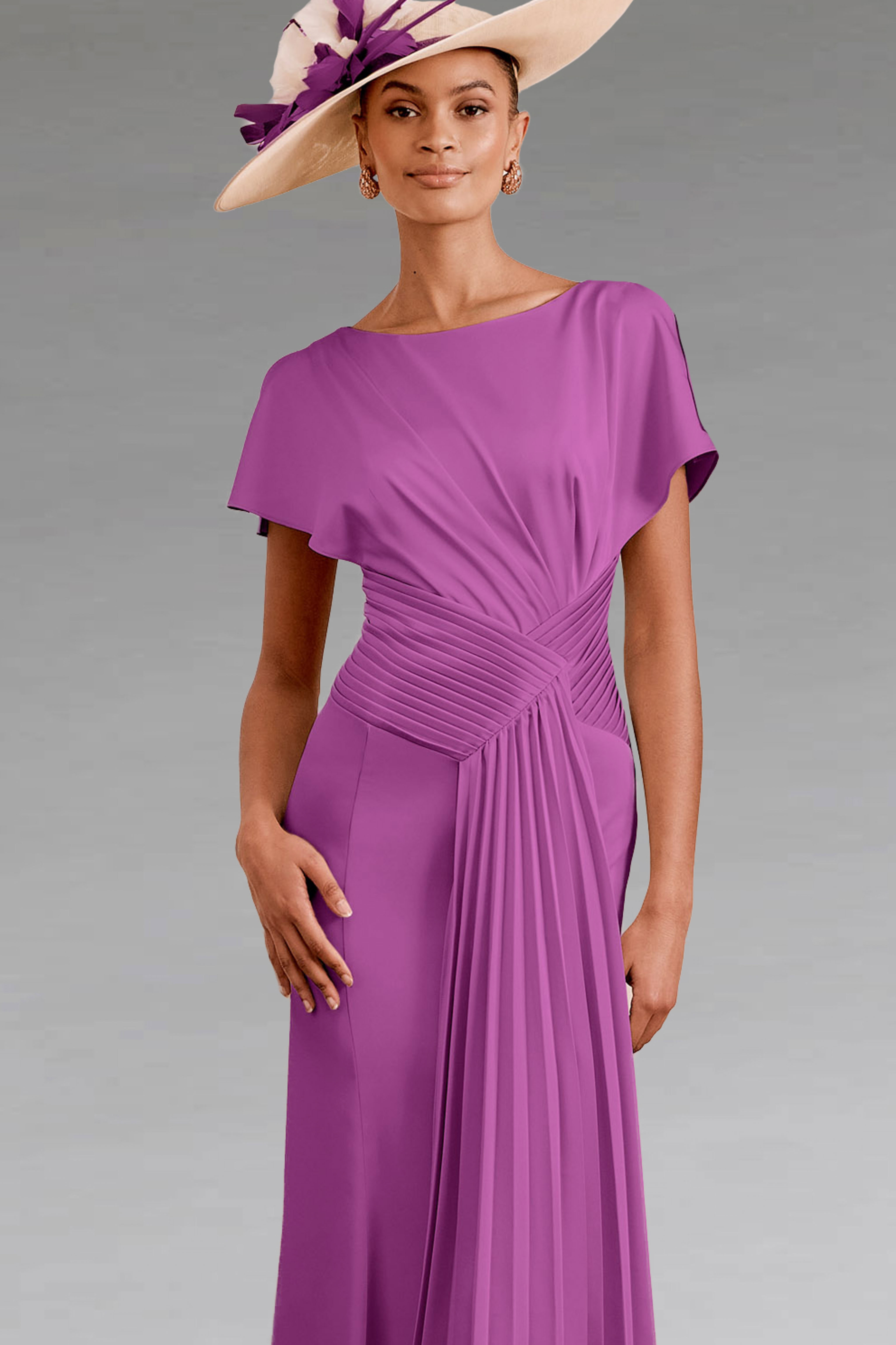 Mid Length Dress With Asymmetric Hemline And Pleats. 66783 - Catherines of Partick Mid Length Dress With Asymmetric Hemline And Pleats. 66783 - Catherines of Partick